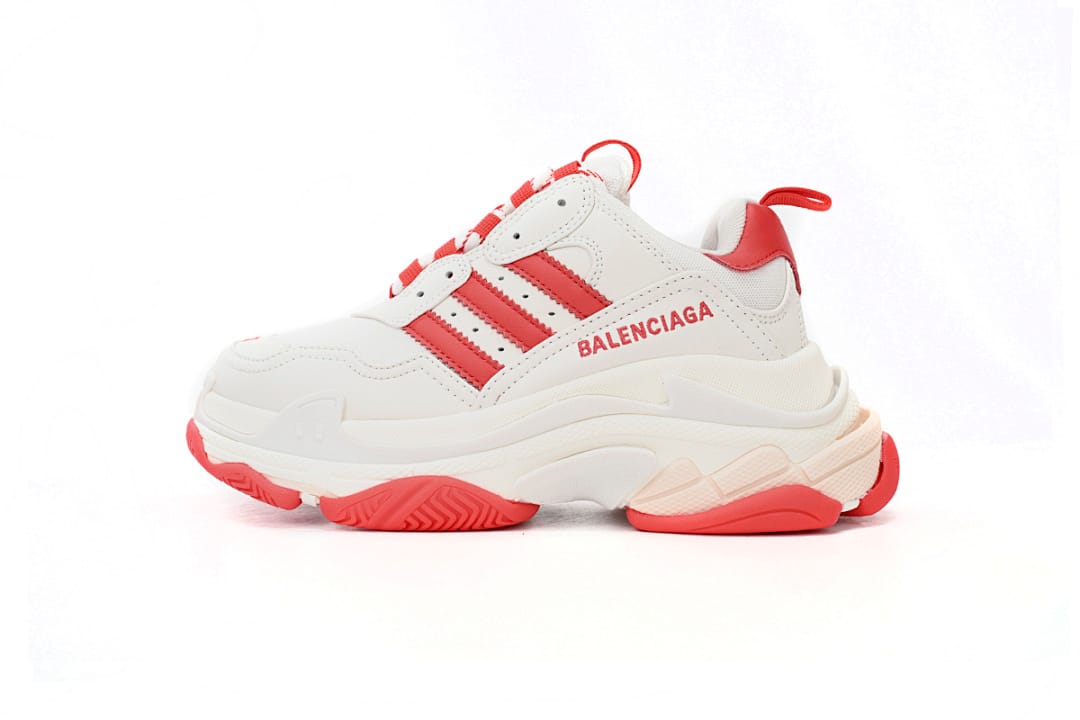 adidas x Balenciaga Triple S White Red Bar