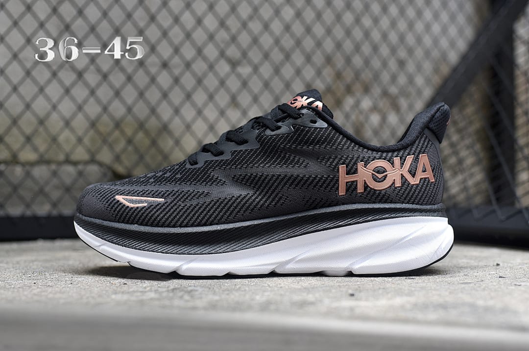 HOKA Clifton 9 'White Black Gold'