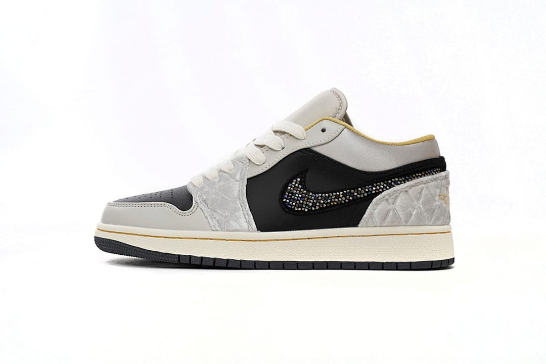 Air Jordan 1 Low Silk Black Grey Silk