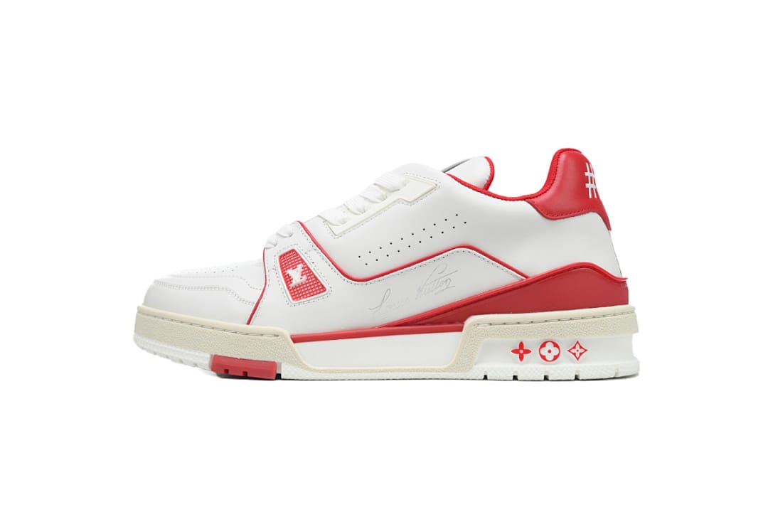 Louis Vuitton LV Trainer White Red