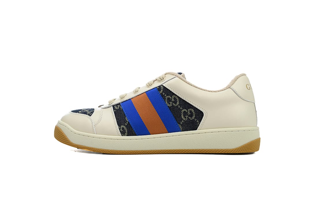 Gucci Screener Distressed Cowboy Rice White