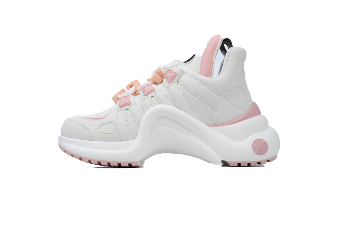 Louis Vuitton LV Archlight Pink Buckle White Sneakers