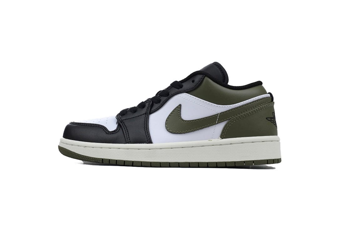 Air Jordan 1 Low Black Toe Medium Olive (Colorway 3)