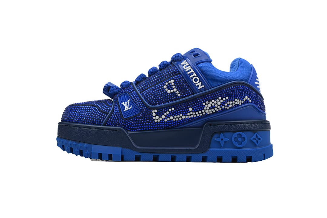 Louis Vuitton LV Trainer Fat Dark Blue Crystal