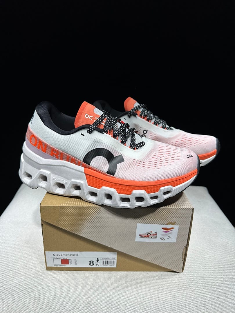 On Cloudmonster 2 'White Tangerine'