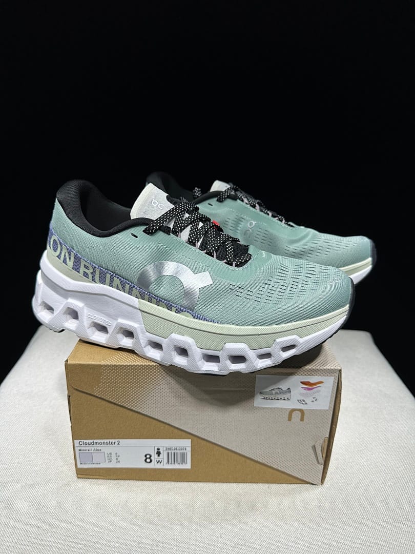 On Cloudmonster 2 'Stone Green Aloe Green'