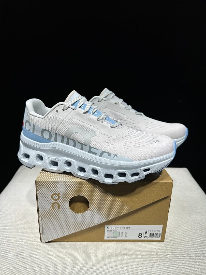On Cloudmonster 'White Light Blue'
