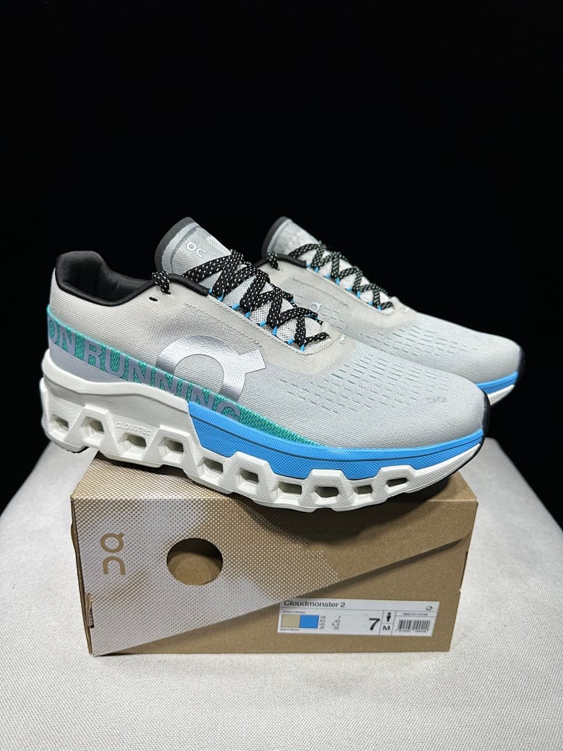 On Cloudmonster 2 'White Blue'