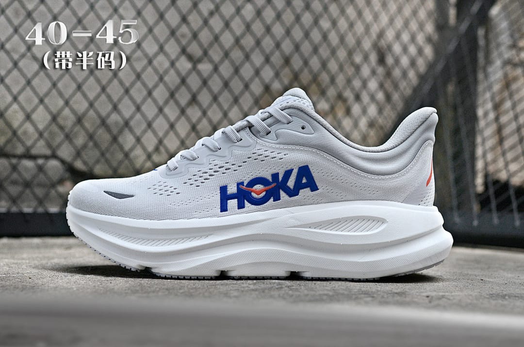 HOKA Bondi 9 'Grey Blue Red'