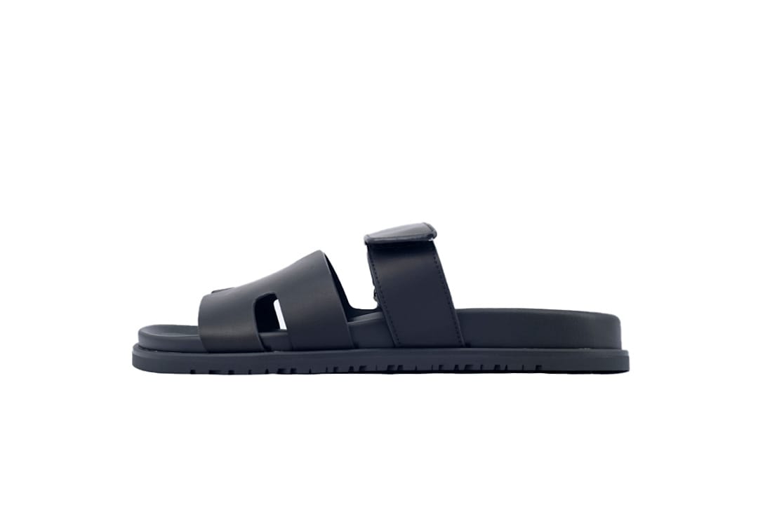 Hermes Slipper Strap Slippers Black