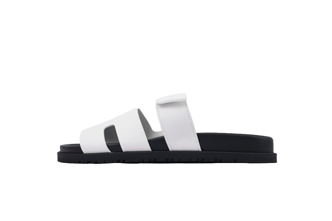 Hermes Slipper Strap Slippers White