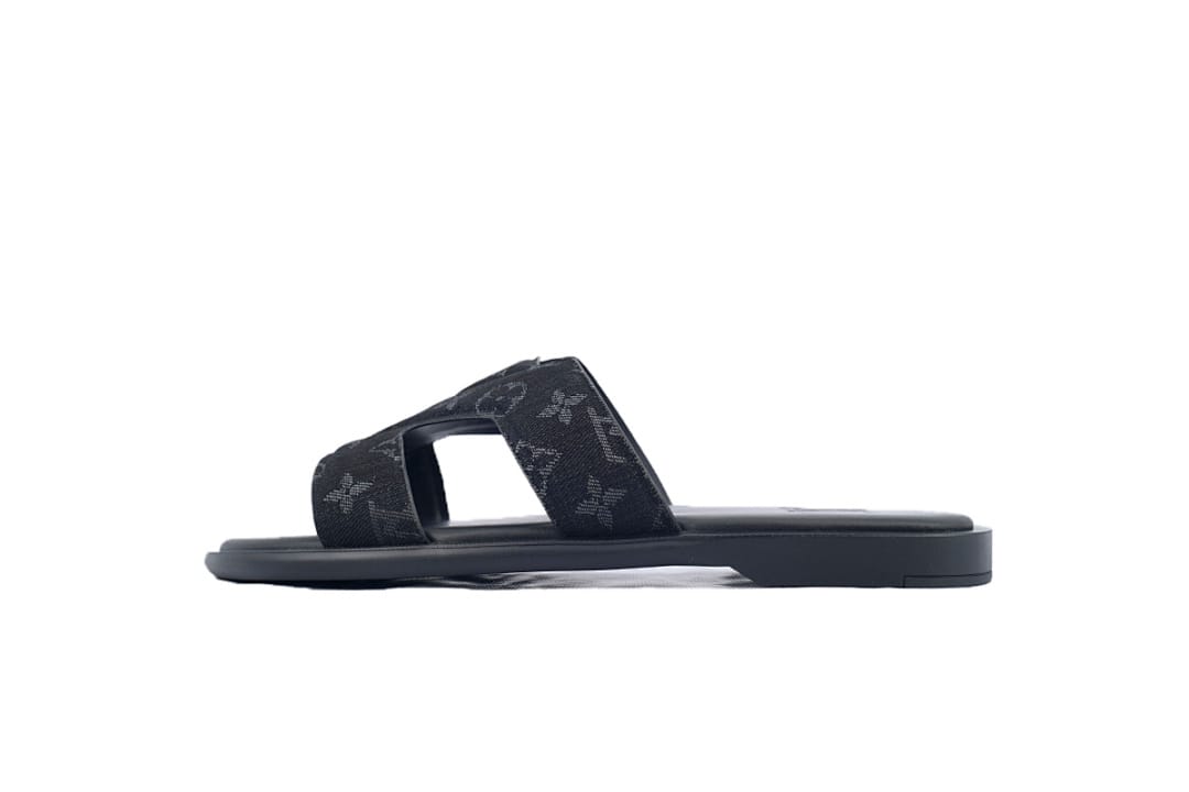 Louis Vuitton LV Slipper Strap Slippers Oasis Black Cloth