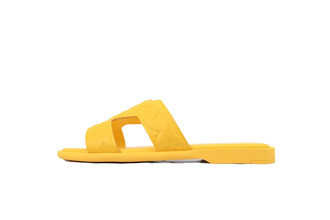 Louis Vuitton LV Slipper Strap Slippers Oasis Yellow Embossing