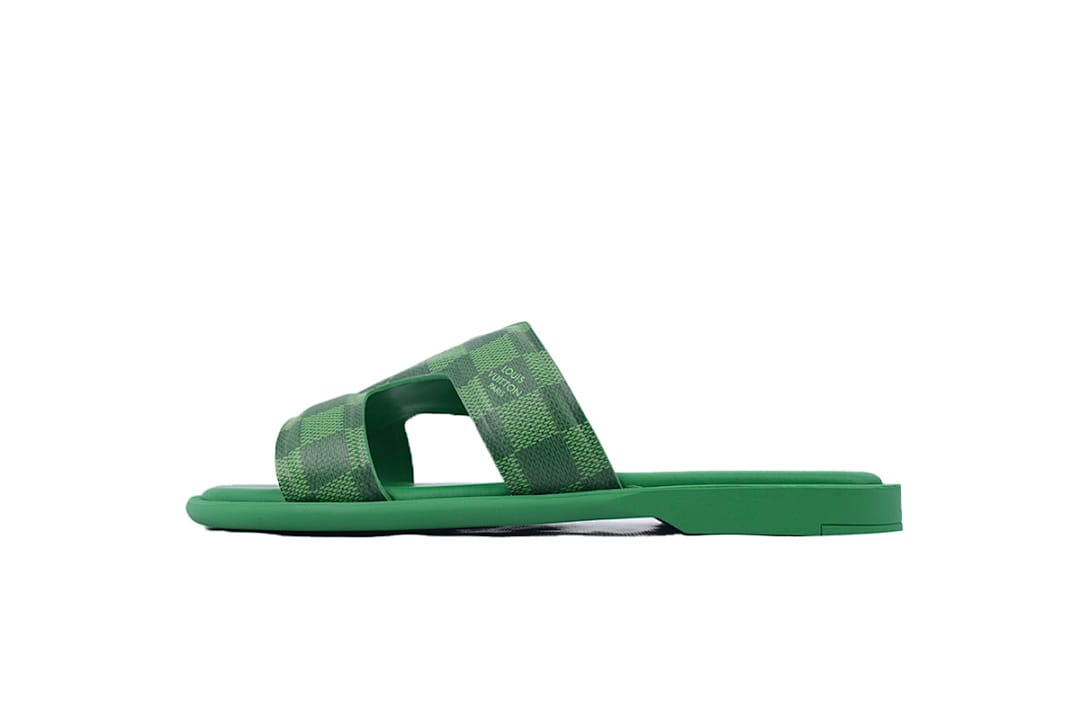 Louis Vuitton LV Slipper Strap Slippers Oasis Green Grid
