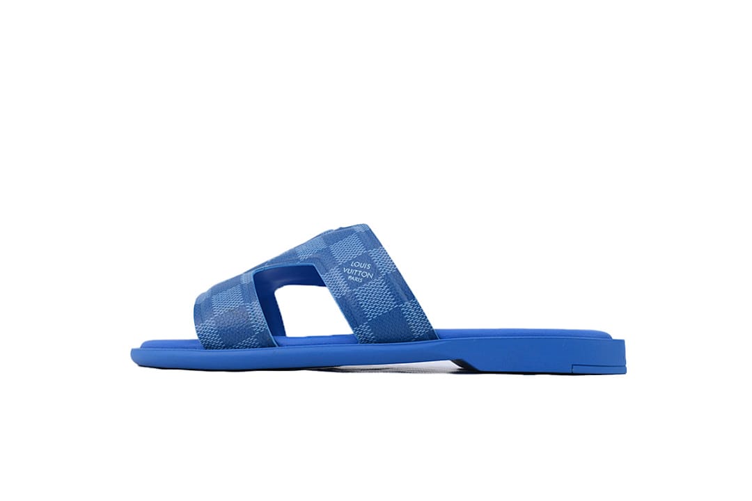 Louis Vuitton LV Slipper Strap Slippers Oasis Blue Check