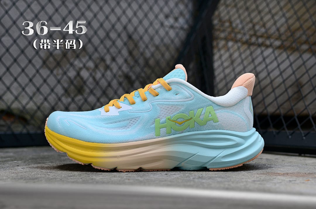 HOKA Clifton 10 'White Blue Yellow'