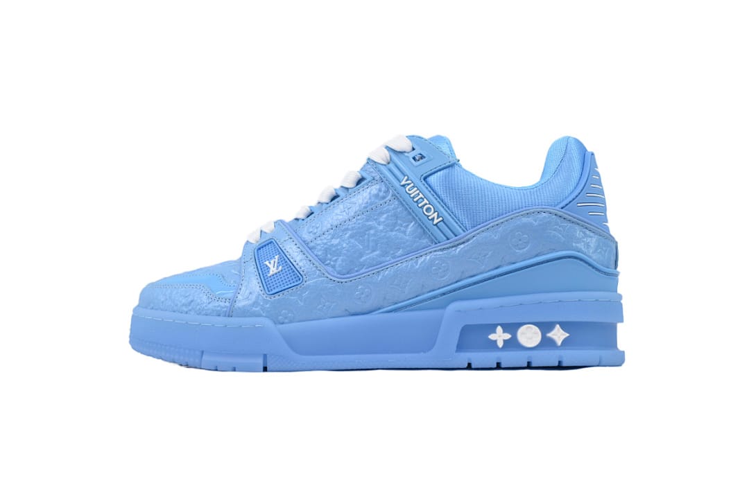 Louis Vuitton LV Trainer Blue Lychee Patent Leather