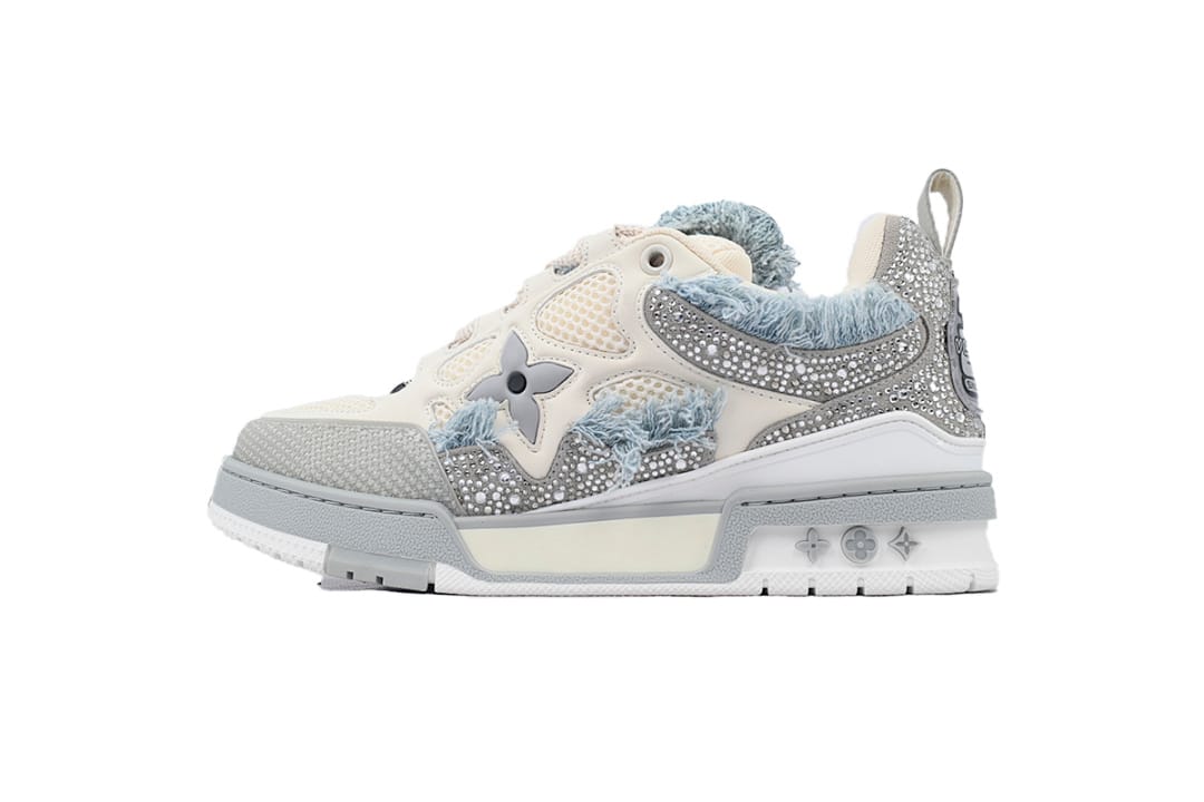 Louis Vuitton LV SK8 Grey White Horse Hair Gray Diamond