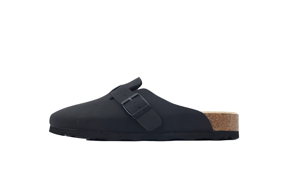 Birkenstock Slipper Triple Black Boston Soft Footbed Oil Surface