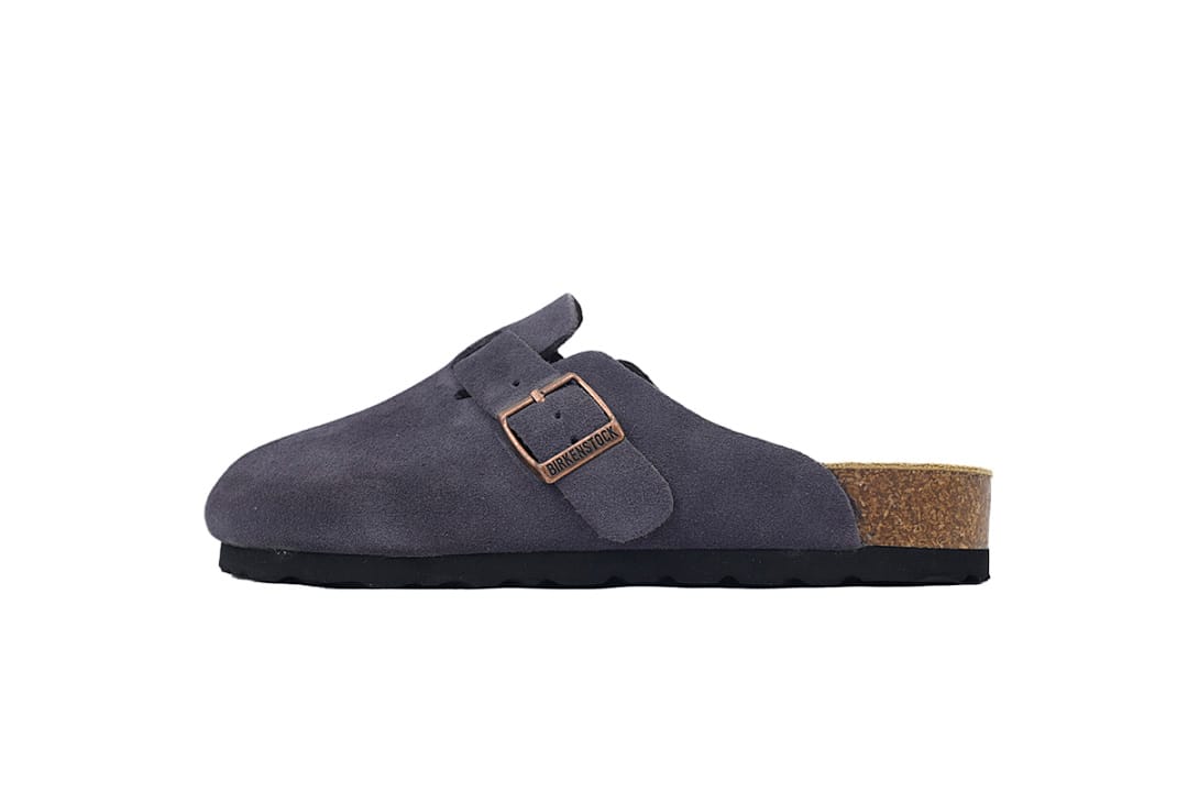 Birkenstock Slipper Grey Blue Boston Soft Footbed Ash