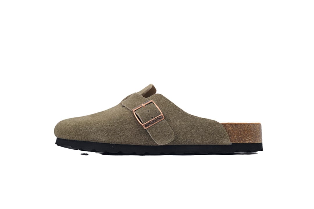 Birkenstock Slipper Grey Green Boston Soft Footbed Grayish (Colorway 2)