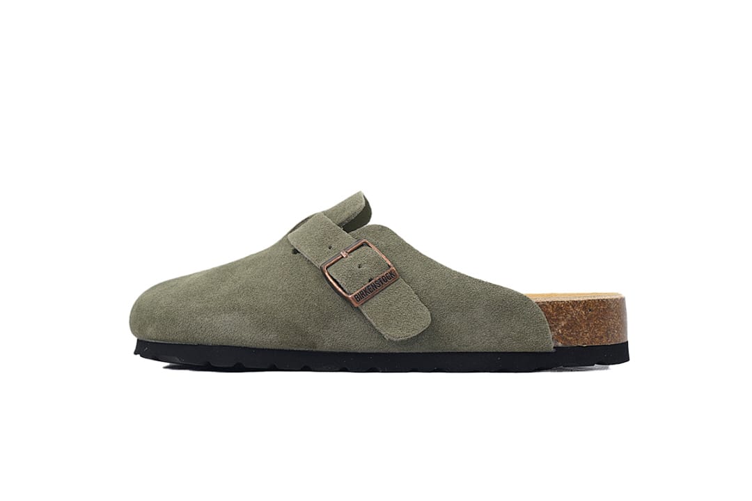 Birkenstock Slipper Boston Soft Footbed Dark Green