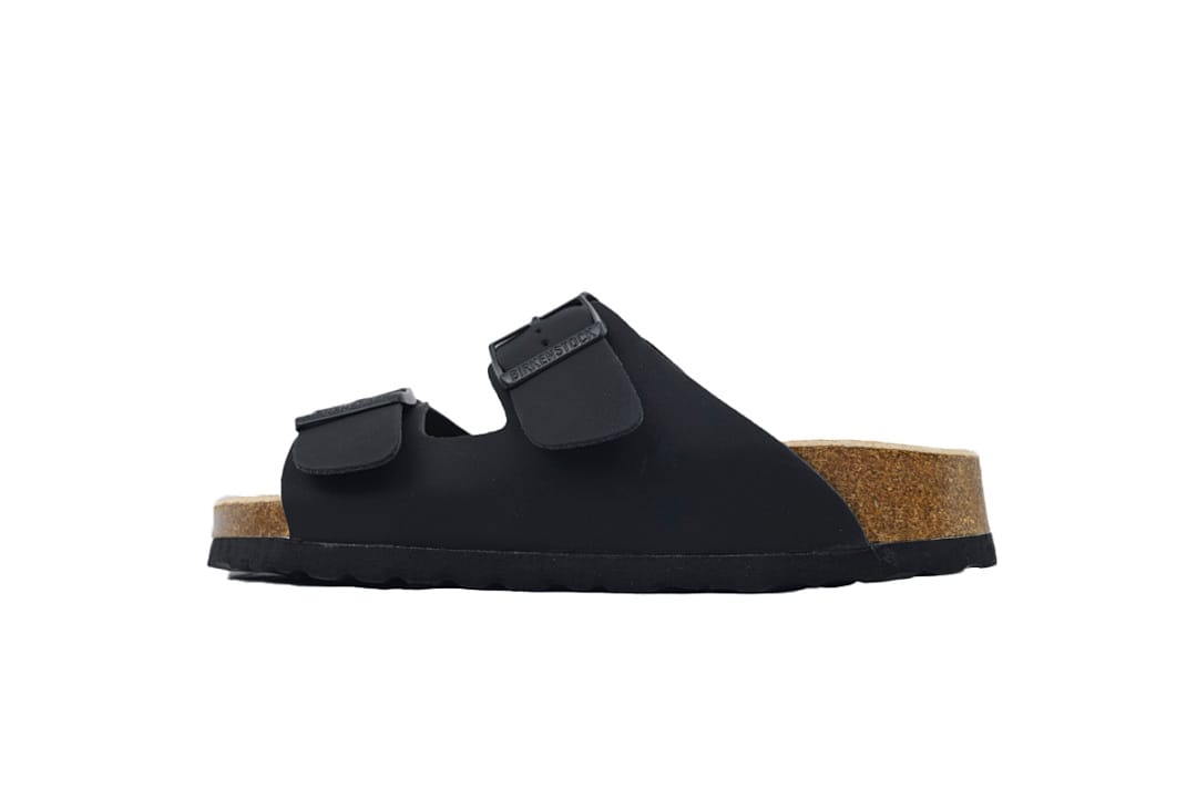 Birkenstock Slipper Triple Black Boston Soft Footbed Leather Surface