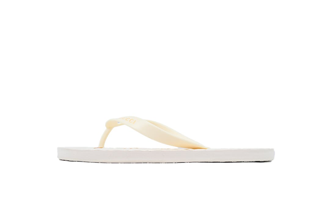 Gucci Flip Flop Off White Beige