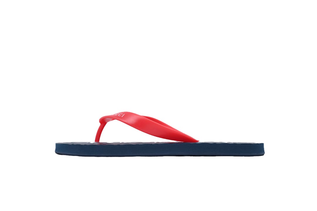 Gucci Flip Flop Double Black And Red