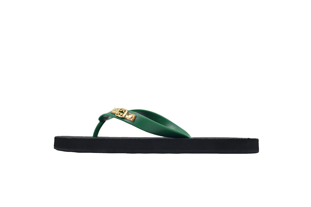Gucci Flip Flop Double G Black Green