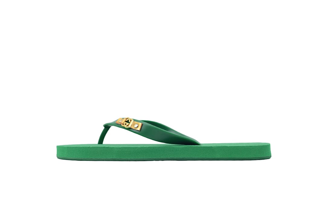 Gucci Flip Flop Double G Printed Green
