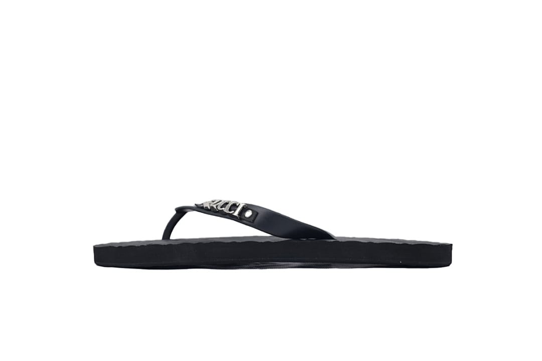 Gucci Flip Flop Silver Black
