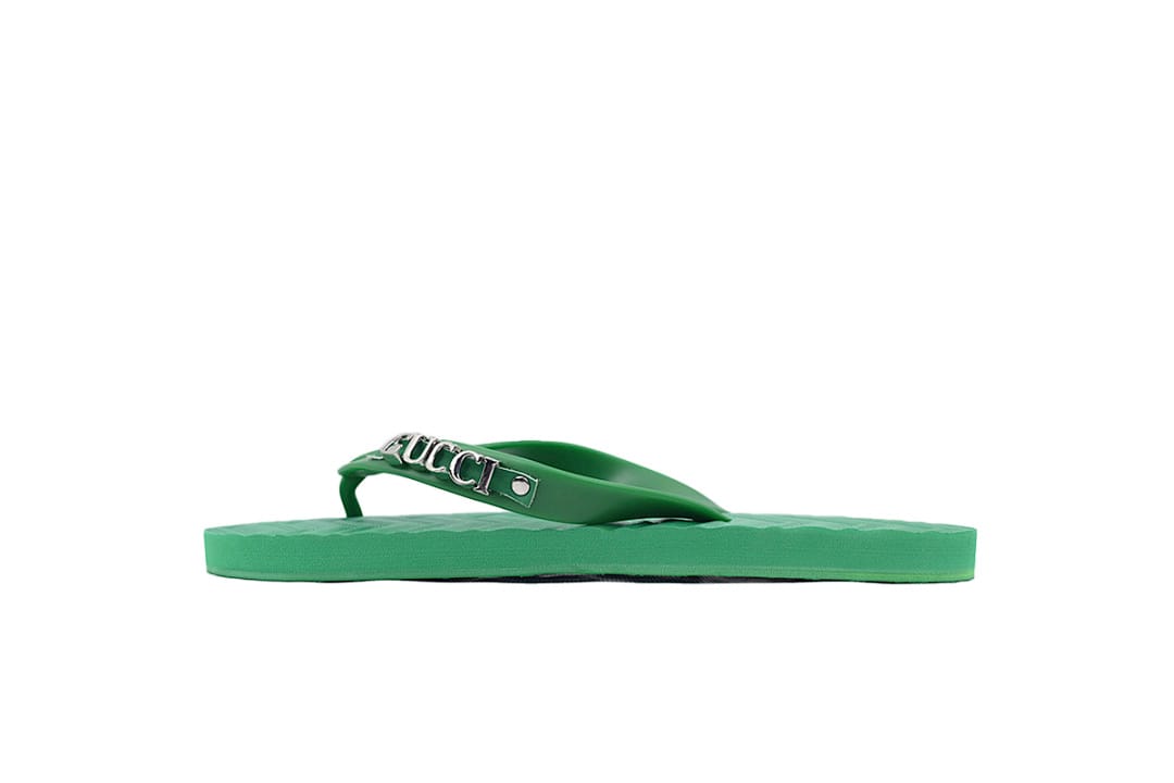 Gucci Flip Flop striped green
