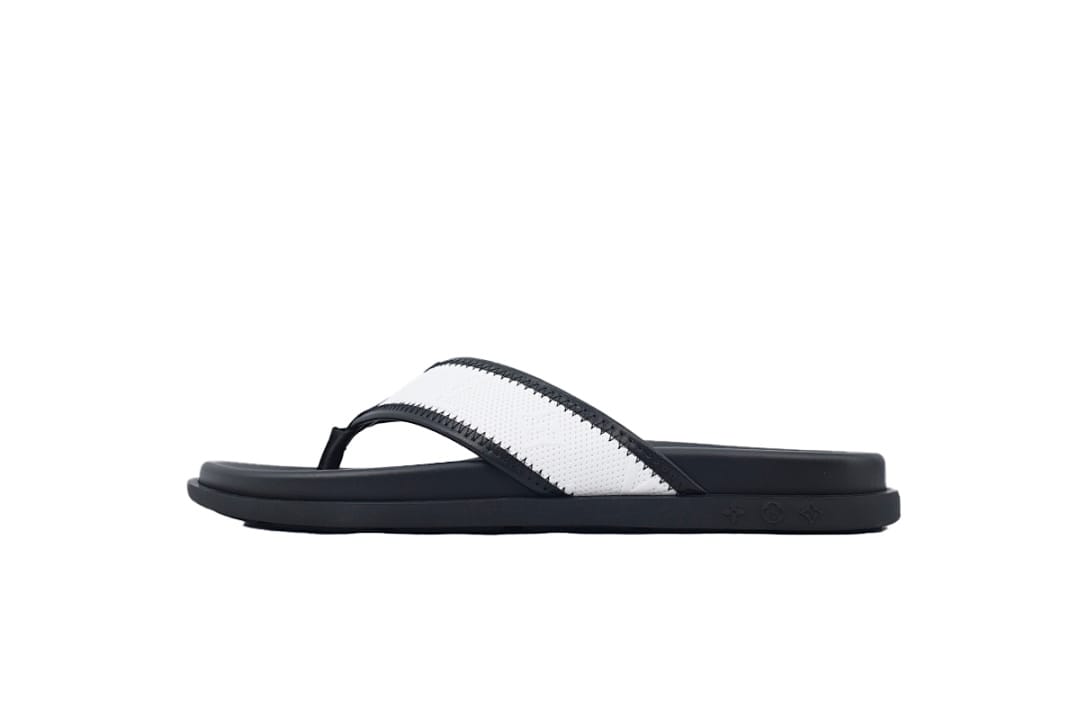 Louis Vuitton LV Slipper Flip Flops Net Black And White