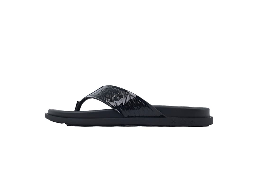 Louis Vuitton LV Slipper Flip Flops The Leather Surface Is Completely Black