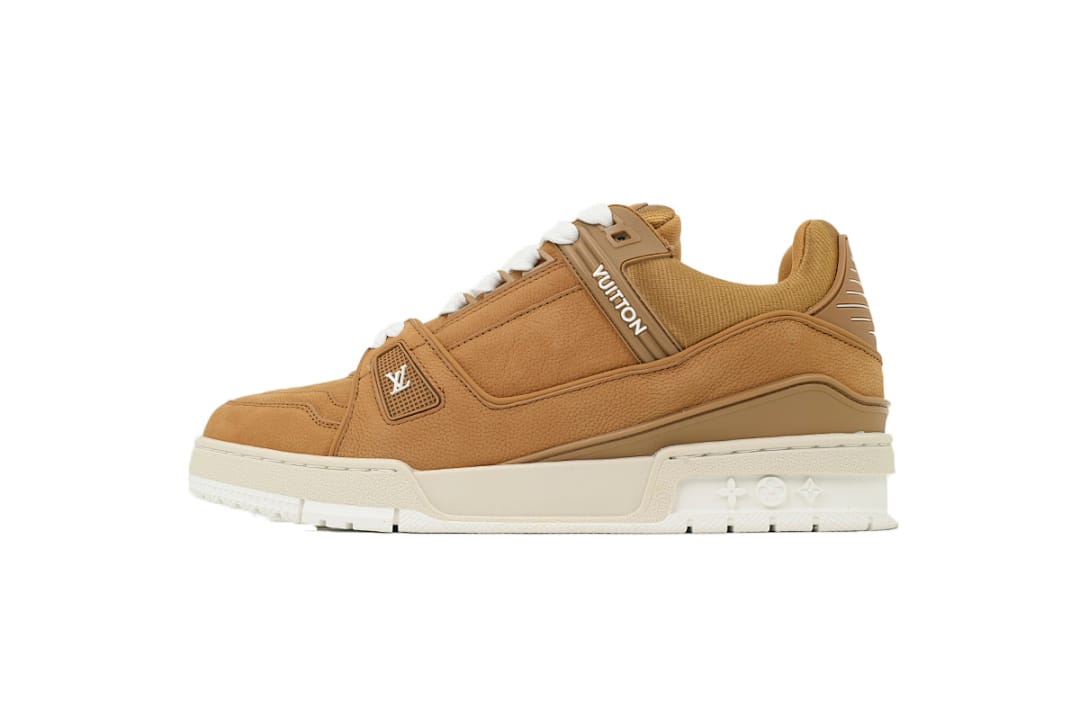Louis Vuitton LV Trainer Brown Skin With White Background