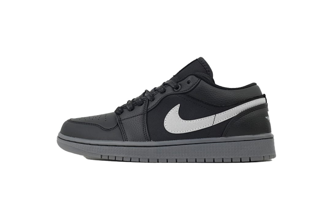 Air Jordan 1 Low Reflective Black White Dark Gum