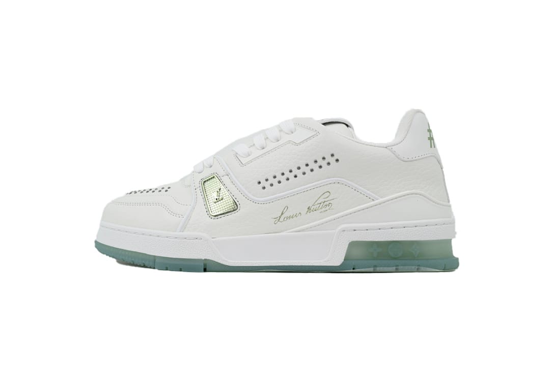 Louis Vuitton LV Trainer Rivet White Green Rivets