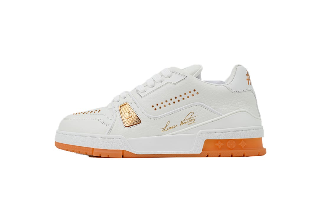 Louis Vuitton LV Trainer White Orange Rivet