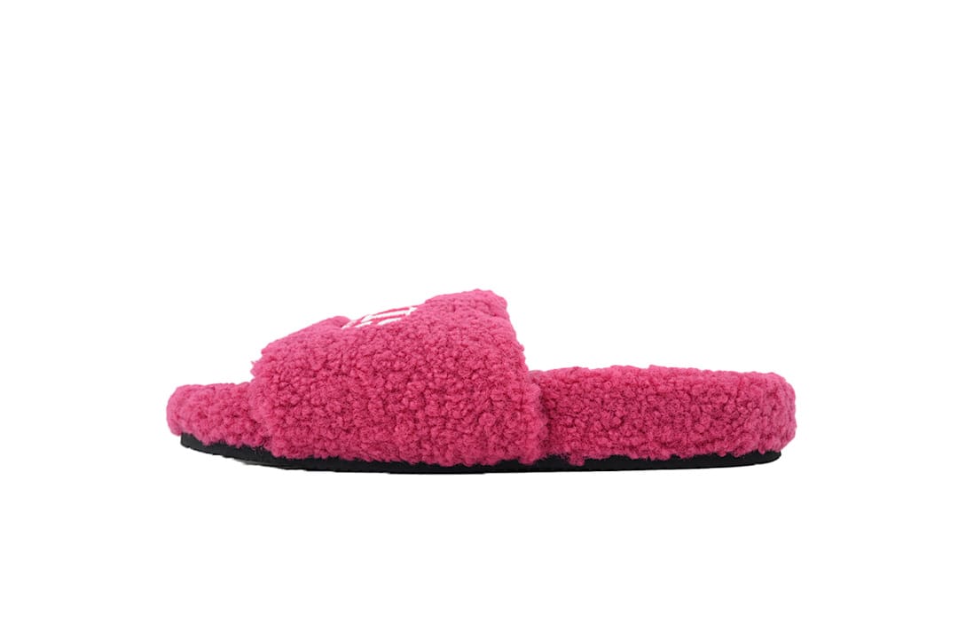 Balenciaga Wool Strap Slippers Bright Red