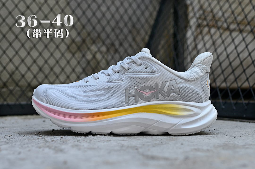 HOKA Clifton 10 'White Grey Light Pink'