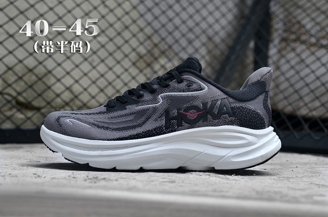 HOKA Clifton 10 'Grey Red'