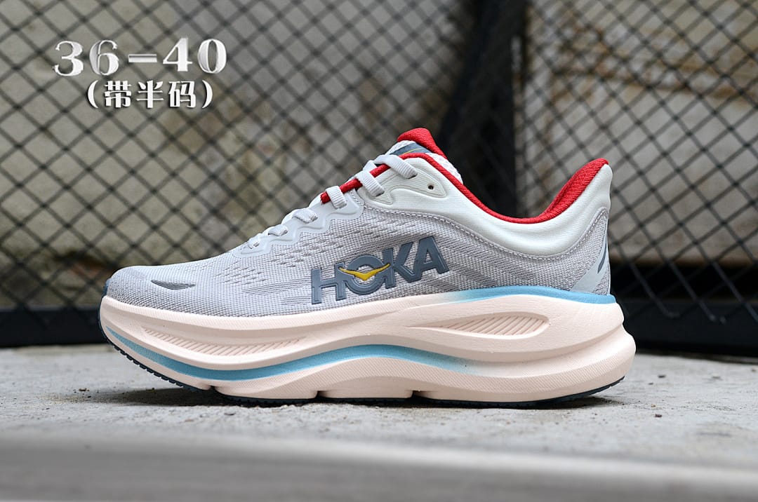 HOKA Bondi 9 'Wolf Grey Red'