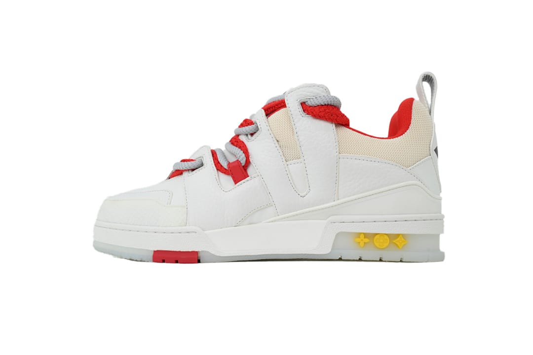 Louis Vuitton LV SK8 White Red And Flowers