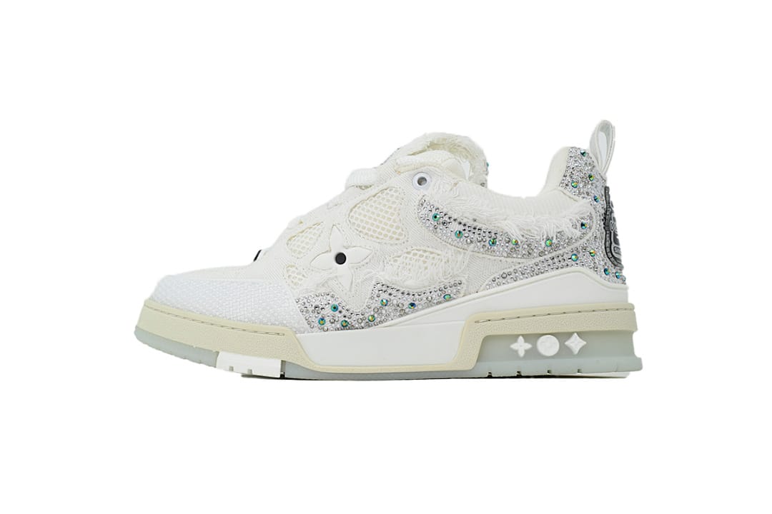 Louis Vuitton LV SK8 Silver White Diamond