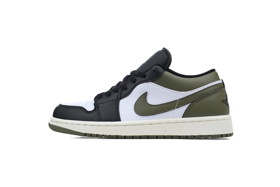Air Jordan 1 Low Black Toe Medium Olive