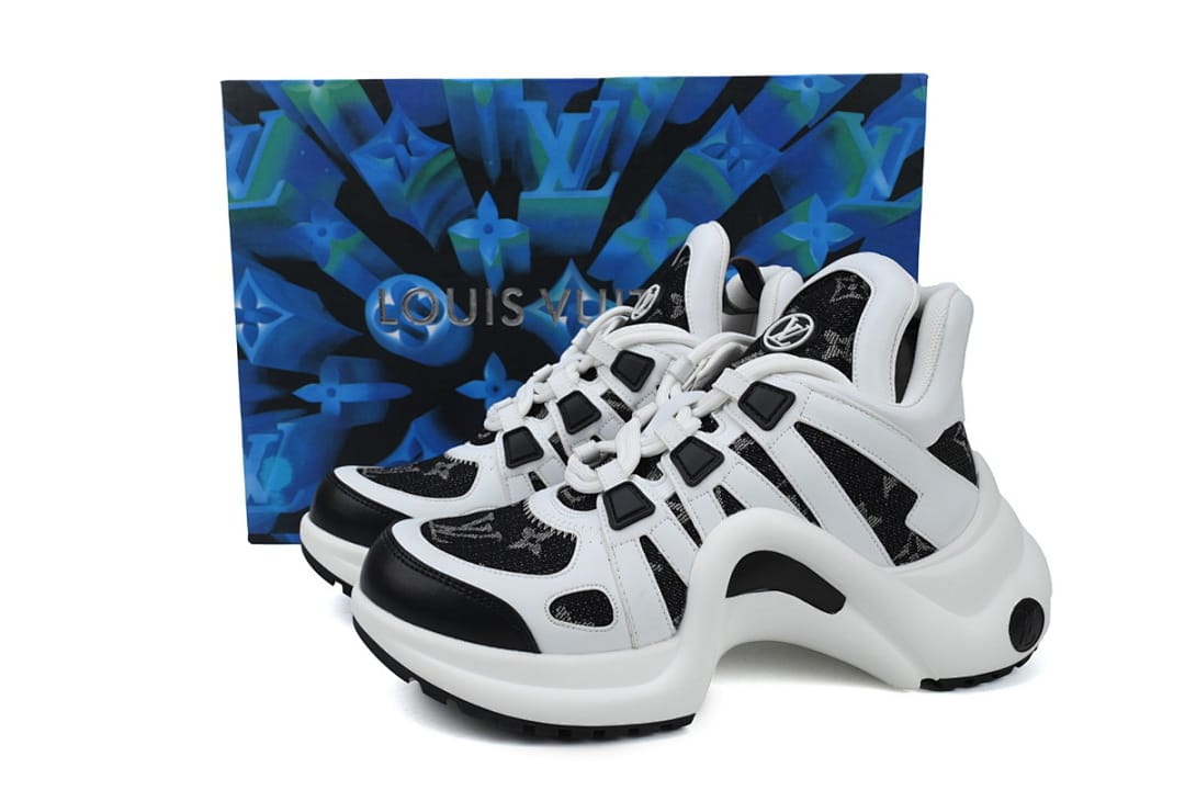 Louis Vuitton LV Archlight Black Denim White Sneakers