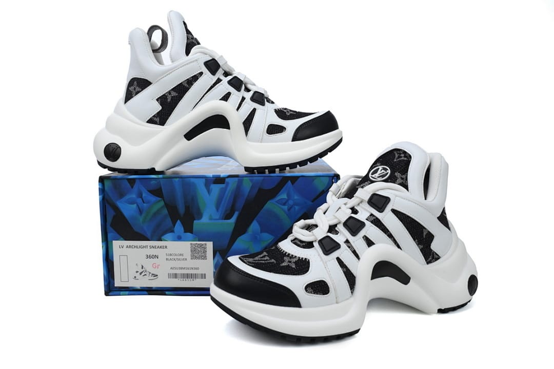 Louis Vuitton LV Archlight Black Denim White Sneakers