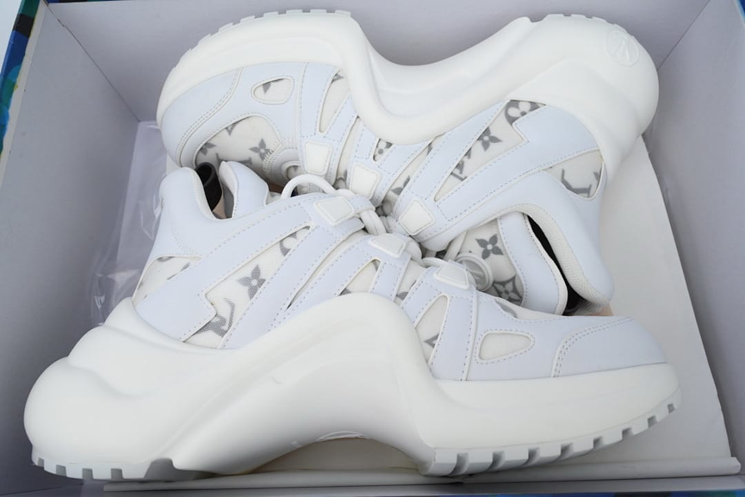 Louis Vuitton LV Archlight White Stripe Grey Print Sneakers