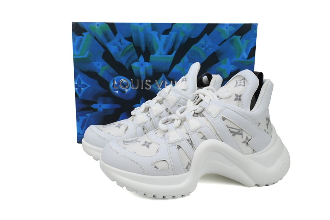Louis Vuitton LV Archlight White Stripe Grey Print Sneakers